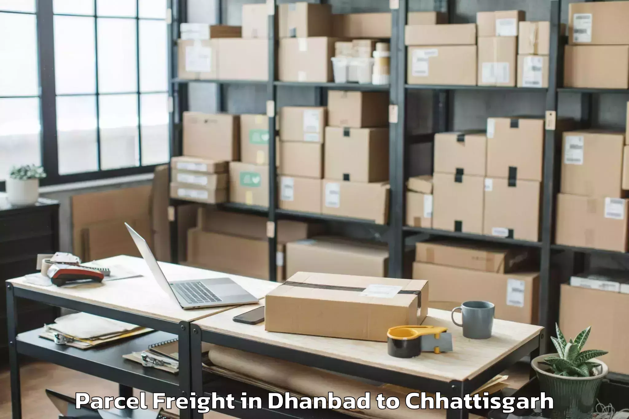 Efficient Dhanbad to Chhindgarh Parcel Freight